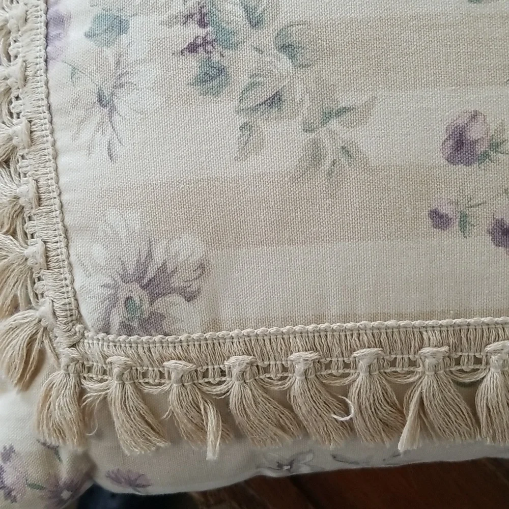Vintage American Dawn Inc Floral Trimmed Accent Pillow
